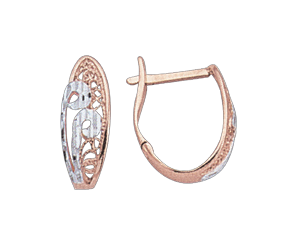 Серьги из красного золота 585 пробы 