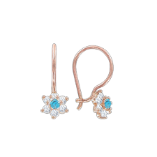 Серьги из красного золота 585 пробы с фианитами 