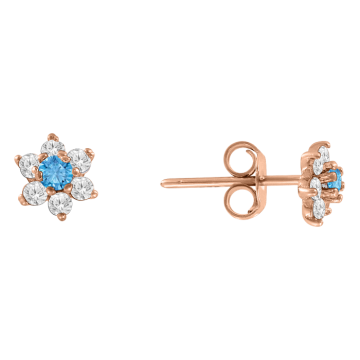 Серьги из красного золота 585 пробы с фианитами 