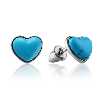 Серебряные серьги 925 пробы, вставка бирюза 