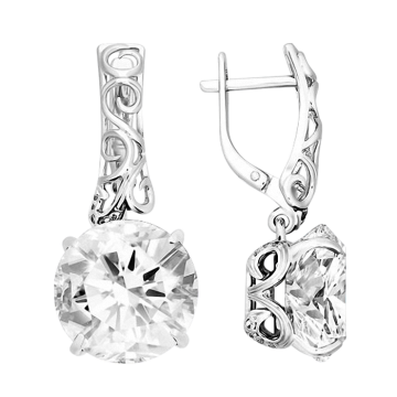Серебряные серьги 925 пробы, вставка фианиты 