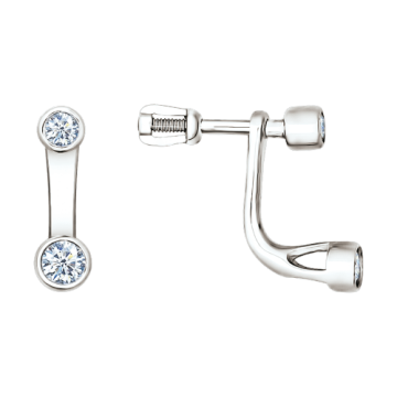 Серебряные серьги 925 пробы, вставка Циркон 