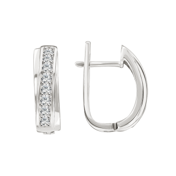 Серебряные серьги 925 пробы. Вставка: Фианиты 