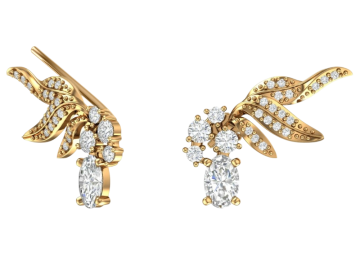 Серьги из красного золота 585 пробы с фианитами 