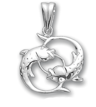 Серебряная подвеска 925 пробы, знак зодиака "Рыба" 