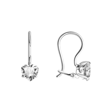 Серебряные серьги 925 пробы, вставка фианиты 