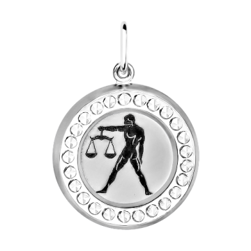 Серебряная подвеска 925 пробы, знак зодиака "Весы"  с фианитами 