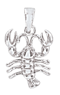 Серебряная подвеска 925 пробы, знак зодиака "Рак" 