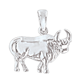 Серебряная подвеска 925 пробы, знак зодиака "Телец" 